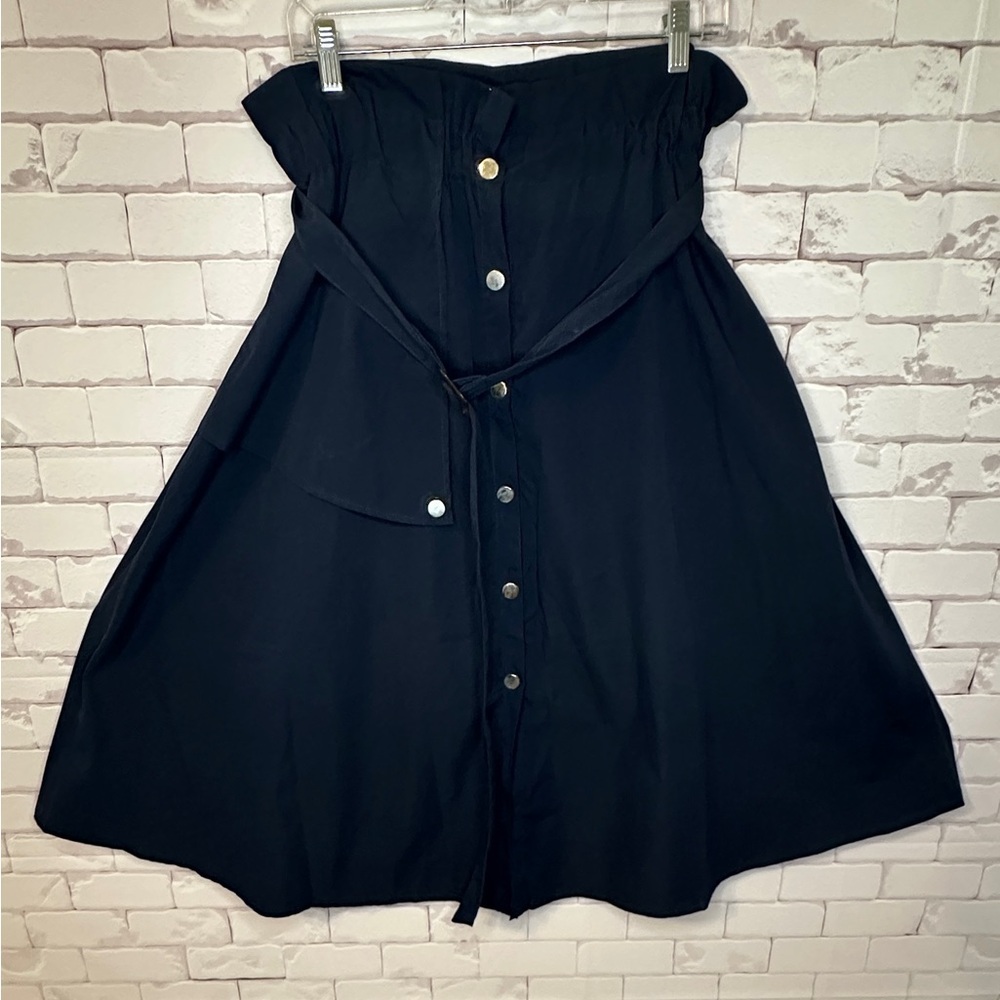 Navy High-Waisted Belted Skirt Size Xl
Office Business Church Lightweight Spring